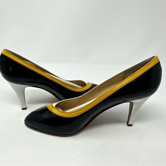 Vintage Amalfi Leather Heels Color Block  Heels Woman’s Size 8 1/2 B - Picture 4 of 7